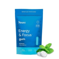 Neuro Extra Strength Energy Caffeine Gum/Mints for Energy & Focus (90 Pieces) - Sugar-Free with L-th