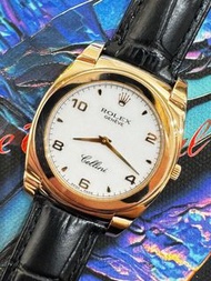 🌈🌈新返貨啦🌈🌈💛ROLEX CELLINI 5330💛原裝白色雙數數字面 18K紅金殼 手動上鏈機芯 36mm 淨錶🖤連原裝18K紅金扣👍🏻👍🏻696C（廣華街店）