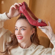 รองเท้าหนังแกะ รุ่น Fiona Red color (สีแดง)