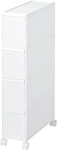 LIKE-IT Kitchen Storage Gap Drawer Slim 4 Tiers with Wheels Approx. Width 6.7 x Depth 18.3 x Height 