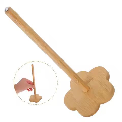 Wooden Rotating Yarn Spinner Holder for Crocheting Knitting Smooth Spindle Base Yarn Supply Organize