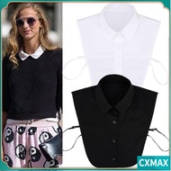 CVMAX False Collar Vintage Solid Shirt  Clothes Accessories