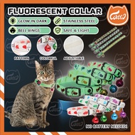 CATTO Rantai Kucing Cat Collar Pet Glowing Collar LED Light Cat Collar Bell Glow in the Dark Collar 