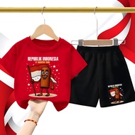 MERAH Red and White Shirt for Girls and Boys 80th Independence Suit 2025 Age 8 9 Years 13 Girls One 