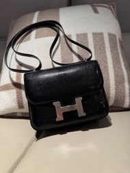 💯🆕Hermes Constance 19 Lizard Noir - 蜥蜴皮 黑銀