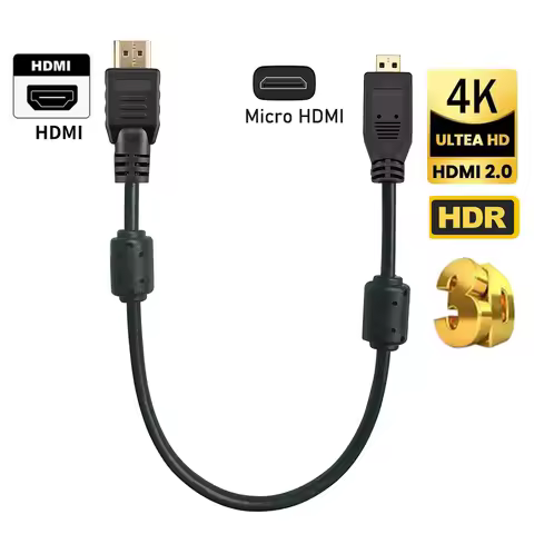Short Micro HDMI Cable 4K 60Hz Bi-direction HDMI to Micro HDMI adapter Cable for GoPro Hero 7 Black 