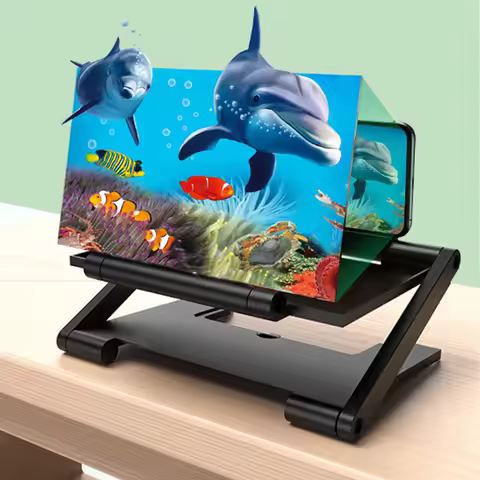 Phone Screen Magnifier Phone Stand Screen Amplifier HD Anti Blue Light Eye Caring 3 To 4 Times Folda