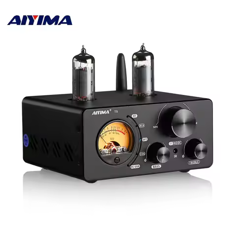 AIYIMA T9 HiFi Bluetooth 5.0 Vacuum Tube Amplifier USB DAC Stereo Amplificador COAX OPT Home Audio P