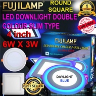 [local seller] Double Color LED Panel Light Round Square(6+3w)Panel LED Ceiling Lamp Indoor Downligh