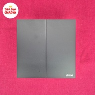 661021N-26 2 Gang 1 Way M7 Air Ultra Slim Switch Black Simon Series Switch