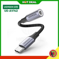 Hotdeal Ugreen USB-C to 3.5mm M/F Cable Aluminium Shell With Braided 10cm (Space Gray) Ugreen UG-AV1