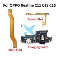 For Realme C11 2020 C12 C15 Main Motherboard LCD + Charging port Charger Connector Board Flex Ribbon