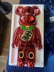 Bearbrick 1000% 紅色電鍍招財貓