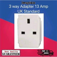 3 way adaptors 13 Amp / Uk Standard/E-Safe II | Inspico
