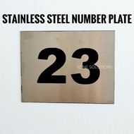 Stainless Steel House Number Plate Simple &amp; Easy Install Number Plate
