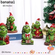 BANA Grinch Statue, Crafts Scene Model Grinch Figure, Merry Christmas Resin Christmas Ornament
