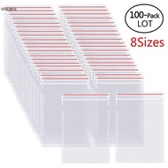 100pcs/pack Resealable Self-sealing Bags Clear Plastic Food Storage Package Pouches Home Vacuum Fres