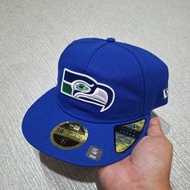 ROYAL BLUE SEATTLE SEAHAWKS LOGO A FRAME RETRO CROWN 59FIFTY UNSTRUCTURED FITTED CAP/HAT BY NEW ERA
