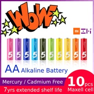 10pcs pack AA Alkaline Battery Xiaomi ZMI ZI5 Rainbow Alkaline Batteries 1.5V AA Battery