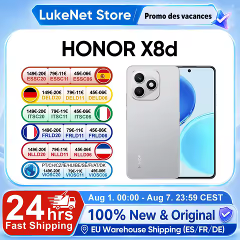 HONOR X8d EU version smartphoneSnapdragon 6s 4G Gen 2 6.77" AMOLED 7000mAh battery 45W super fast ch