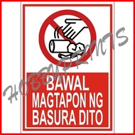 ◷ ✓ Bawal Magtapon Signage Laminated Sign