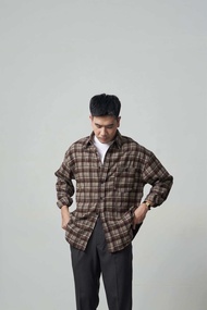 The Finery – The Flannel Shirt | ผ้า Premium Flannel | Regular Fit | สีน้ำตาลเข้ม | ใส่ได้ทั้ง Shirt