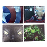 ♚๑ Newest Marvel PU Leather Cartoon Ironman The Hulk Mens Short Wallet Bifold Boys Wallet Children Coin Purse Birthday Gift