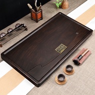 Ebony Solid Wood Tea Tray Household New Style Simple Large Drainage Office Whole Piece Imitation Log