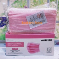 MASKER MEDIS 3 PLY EARLOOP ISI 50 PCS / MASKER 3 PLY ALKINDO PINK 1BOX