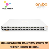Aruba Instant On 1960 48G 40p Class4 8p Class6 PoE 2XGT 2SFP+ 600W Switch (JL809A)