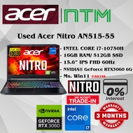 #AN198 USED ACER Nitro 5 AN515-55 intel i7-10750H 16GB 512GB SSD Nvidia RTX3060 RTX 3060 Gaming Lapt