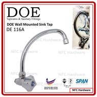 DOE DE 116A Wall Mounted Sink Tap - Arrowline Handle