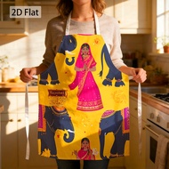 TEMU 1pc Colorful Indian Elephant & Traditional Bride Apron With Print, Cultural Decoration, 27 X 22