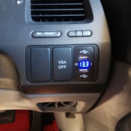 Honda Civic FD/City /odyssey USB Charger 2 Socket usb dan battery meter