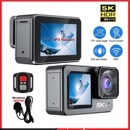 New Action Camera 5K 4K60FPS 48MP 2.2 Touch LCD EIS Dual Screen Wi-Fi 170D Waterproof Remote Control 8X Zoom Go Sports Pro Cam