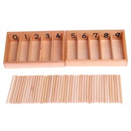 Montessori Wooden Spindle Box 45 Spindles Mathematics Counting Educational Toy