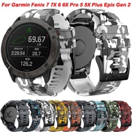 26 22mm Watchband For Garmin Fenix 7 7X 6 6X Pro 5 5X Plus Epix Gen 2 Soft Silicone Quick Release Watch Easyfit Wrist Band Strap