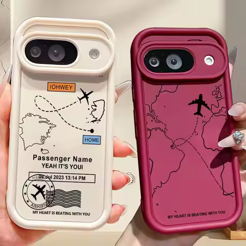 Flight Routes Travel Phone Case For Google Pixel 10 9 9A 8A 8 7A 7 Pro XL Eyes Ladder Soft Feel Shel
