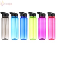 YOLOGO 750ml Water Bottles with Straw Gym Portable Food Degree Plastic