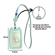 PTT Name Tag Lanyard Gantungan Kartu Motif Kucing Akses MRT Busway E-Money Flazz BRIzi Bentuk Karakt