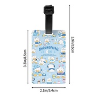 Sanrio Pekkle PVC Luggage Suitcase Tags 5.4*8.5cm Creative Personalization Address Holder Travel Accessories Baggage Tag KMPR