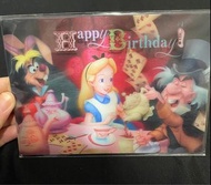 日本絕版3D立體生日卡迪士尼愛麗絲膠片夢遊仙境鏡面紀念卡收藏卡Postcard明信片。史迪仔 Tinker Bell小仙子小叮噹愛麗絲夢遊仙境集卡社phantom明信片postcard。紀念卡公主di