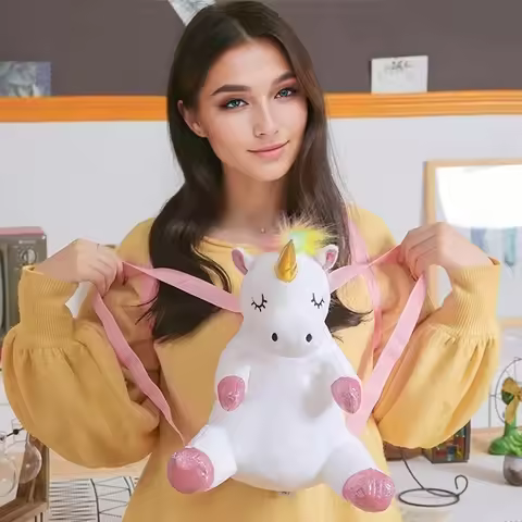 A cute Unicorn kids Backpack, Dream Teen Heart Unicorn Kids Plush Backpack Birthday gift creative ho