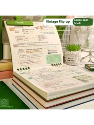 1Pc Minimalist Square Grid Loose-Leaf Notebook,8.46 Inches*7.68 Inches,21.5*19.5cm - Flip-Top Journa