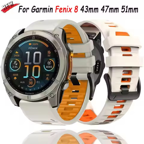 Original Silicone strap For Garmin Fenix 8 43mm 47mm 51mm bracelet Wristband Garmin for Epix/Quatix7