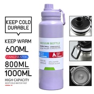 600/800/1000ML Stainless Steel Insulated Vacuum Flask aqua flask Tumbler Hot And Cold Sports Water B