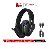 Onikuma GT826 Wireless Gaming Headset หูฟังเกมมิ่งไร้สาย รองรับ 2.4Ghz Bluetooth USB