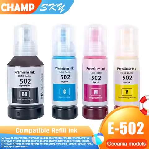 SKY 502 Premium Ink, T5021-T5024 Refill Ink For Epson ET-2700 2850 3700 3750 3800 4750 4850 15000 ST