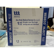 Medeco Syringe 1cc with needle24G  100’s