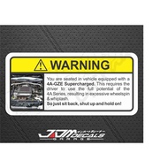 Funny Warning Sticker - 4A-GZE Supercharged